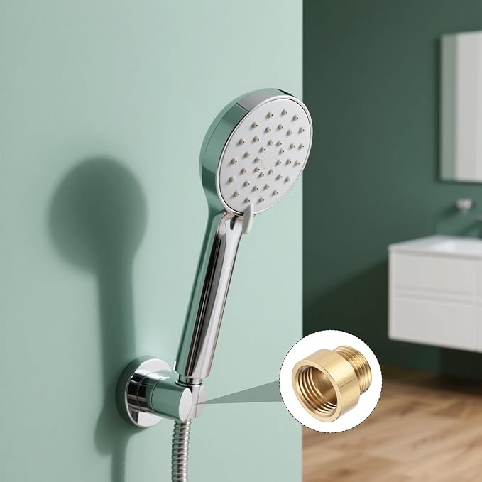 Shower Head Extension Arm, Brass G1/2 Male to Female Thread 20mm/0.79" Length Extender Pipe Fitting Nipple for Showers, Faucets, and Plumbing with PTFE Thread Seal Tape 3 Pack