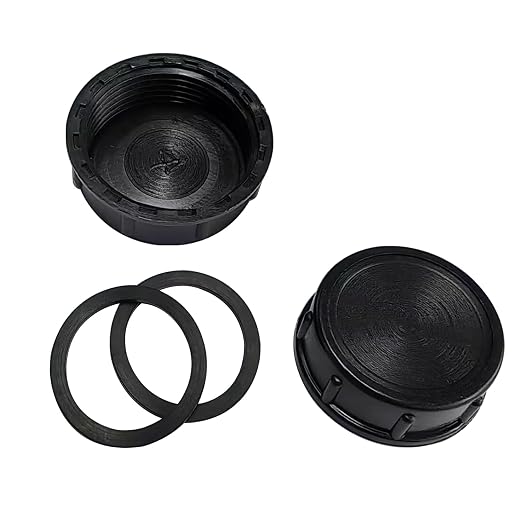 Qrity 2 Pack PVC Pipe End Cap Waste Processor Blanking Caps, Female Thread 39mm End Cap, Pipe Fitting Cap for Drain Pipe