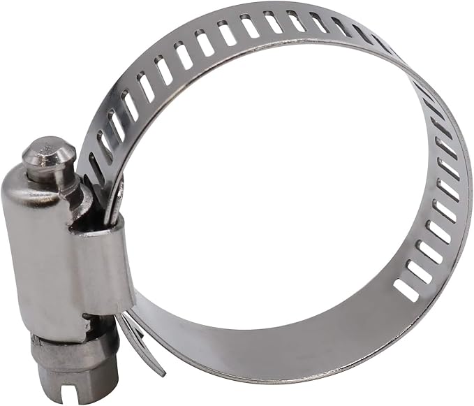 1.25 inch Hose Clamp Full Stainless Steel Worm Gear: 21mm - 44mm, 10 Pack | ROADFORMER 1.25 hose clamp SAE 20 Size, 1/2" Band Width, smoothly install and precisely fit hose & pipe size