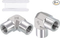 2 Pack SUS316 90 Degree 1/8" FNPT to 1/8" FNPT Barstock Street Elbow | 316 Stainless Steel Pipe Fittings, Forged Pipe Fitting Connector with Sealing Tape for Air, Oil, LP, Gas, Fuel, Water
