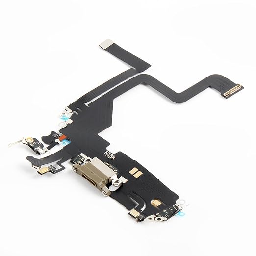 for iPhone 14 Pro Lightning Charging Port Replacement (Gold) USB Dock Connector Flex Cable Assembly with Waterproof Tape Tool Kit A2890 A2650 A2889 A2892