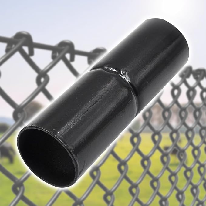 10 Pack Chain Link Fence Top Rail Sleeve,1-3/8" x 6" top Rail Sleeve,Black | 14 Gauge, Carbon Steel, Surface Coating, Rust resistant for outdoor chain link fence installation and maintenance