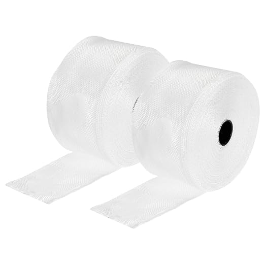 MECCANIXITY 2pcs Fiberglass Cloth Tape 30m(33 Yard) x50mmx0.15mm C Glass Fiber Fiberglass Mesh Glass Fiber Mesh Woven Fiberglass Fabrics Insulation Tape for Reinforcement Repair