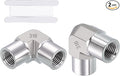 2 Pack SUS316 90 Degree 1/4" FNPT to 1/4" FNPT Barstock Street Elbow | 316 Stainless Steel Pipe Fittings, Forged Pipe Fitting Connector with Sealing Tape for Air, Oil, LP, Gas, Fuel, Water
