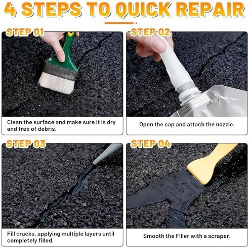 Asphalt Crack Filler, 8LB High Elasticity Concrete Crack Repair Sealant
