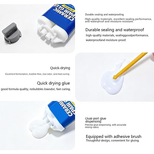 Tile Repair Kit for Cracks Strong Waterproof Quick-Drying Agent Glue