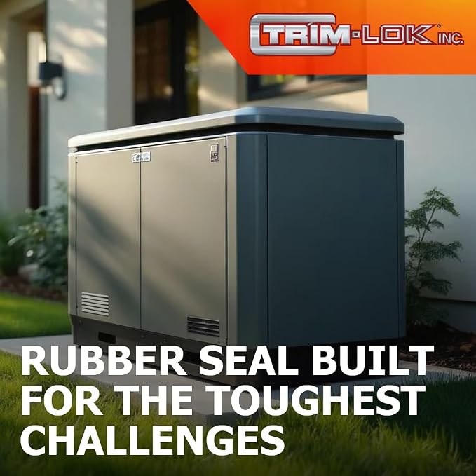 TRIM-LOK D-Shaped Rubber Seal with High Tack Tape, 0.5-Inch Height, 0.5-Inch Width, 25-Foot Length, EPDM Foam Weather Stripping for Door Frame, Window Insulation, Cars, Trucks, RVs, and Boats
