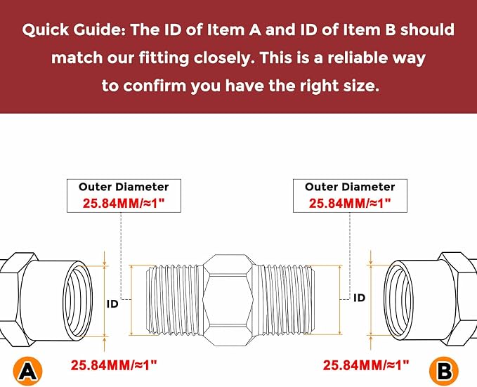 3/4" Male GHT to 3/4" Male GHT SUS304 Hex Nipple | Solid Male Pipe Adapter Hose Connectors for Pipe Repair, Bathroom Remodel, Tool Extensions, Compression, Irrigation
