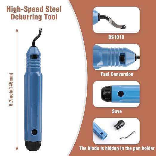 WADEO Copper Pipe Cutter Expander Drill Bit Tools Set, Swaging HVAC Deburring Kit for Copper, Air Conditioner Repairing Swage Tool