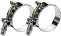 2 Pack 2.25" T-Bolt Hose Clamps, 304 Stainless Steel Turbo Intake Clamp, Working Range 2.48"-2.80"(63mm-71mm) for 2.25" I.D. Hose with 5mm Wall Thickness.(Measure hose O.D. before buying)