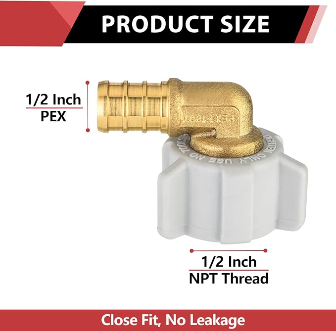 (Pack of 100) EFIELD 1/2" Pex x 1/2" Female NPT Swivel Elbow | Brass Barb Crimp Fittings,ASTM F1807-PEX1807299(100)