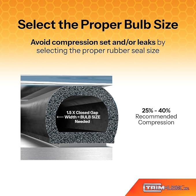 TRIM-LOK D-Shaped Rubber Seal with High Tack Tape, 0.5-Inch Height, 0.5-Inch Width, 25-Foot Length, EPDM Foam Weather Stripping for Door Frame, Window Insulation, Cars, Trucks, RVs, and Boats