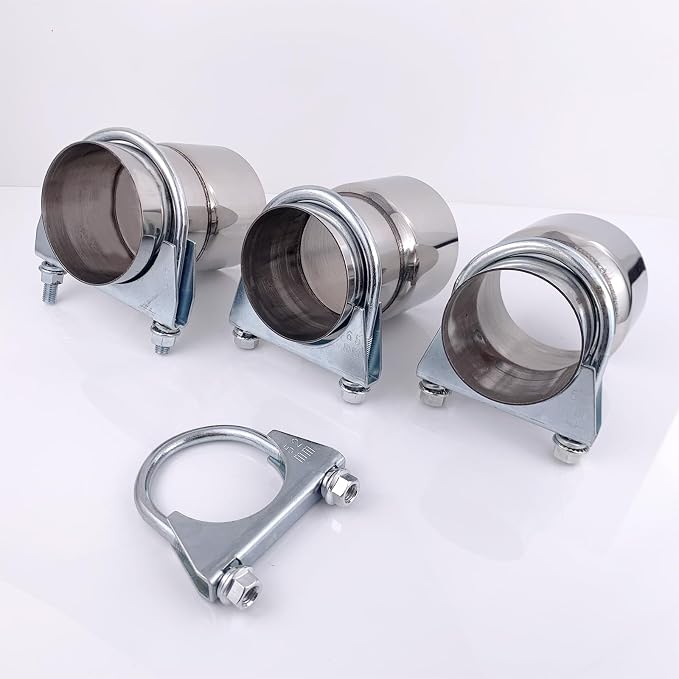 3"Heavy Duty Exhaust U Clamps Saddle Style Muffler U-Bolt Clamp, Stainless Steel, Pack of 2 (76MM-Fit 3"OD Pipe)