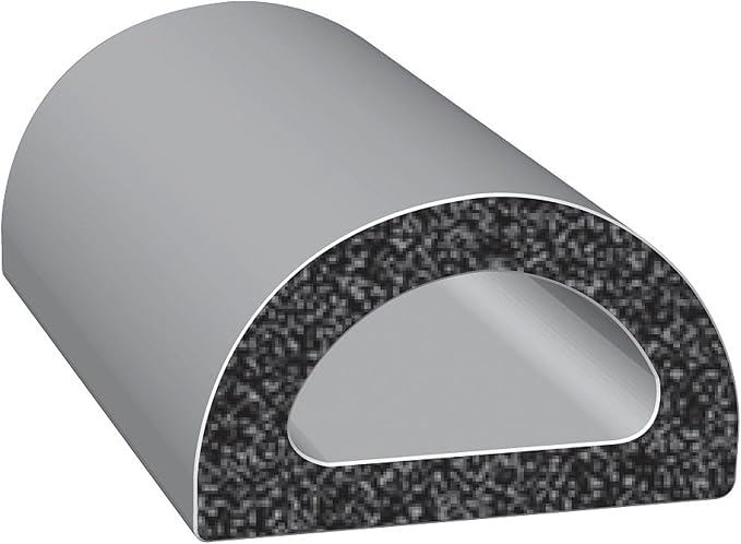 TRIM-LOK D-Shaped Rubber Seal with High Tack Tape, 0.312-Inch Height, 0.468-Inch Width, 25-Foot Length, EPDM Foam Weather Stripping for Door Frame, Window Insulation, Cars, Trucks, RVs, and Boats