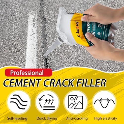Concrete Crack Filler, Cement Crack Filler, Self-Leveling Concrete Crack Repair Filler, High-Elasticity Waterproof Caulking Glue for Driveways, Walkways, Patios, and Driveway Crack Repair– 10 PCS