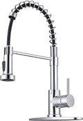 WEWE Pull-Down Kitchen Faucet, 2-Mode Sprayer, Polished Chrome, High Arc