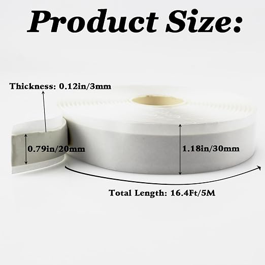 Amonk White Butyl Sealant Tape 16.4Ft Waterproof Sealing Tape for Repairing | Highlight Putty Tape RV Roof Sealing Tape Butyl Tape for Repair Window Glass Boat Sealing Roof Pipe Patching
