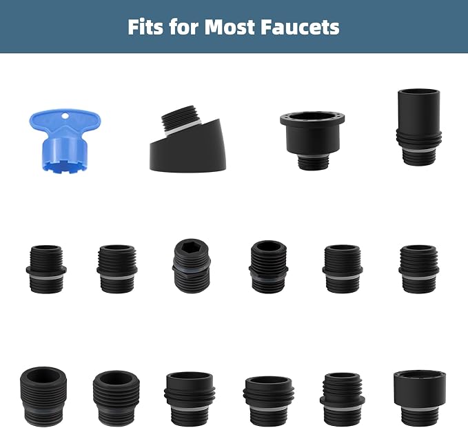 Universal Kitchen Faucet Sprayer Head 3-Mode, 15 Adapter, Oil Rubbed Bronze