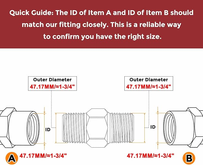 1 1/4" Male NPT To 1 1/4" Male NPT SUS304 Hex Nipple | Solid Male Pipe Adapter Hose Connectors for Pipe Repair, Bathroom Remodel, Tool Extensions, Compression, Irrigation
