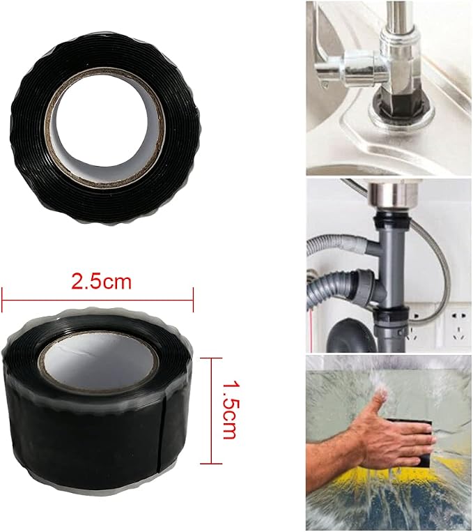 Pipe Repair Tape Stop Water Leak Burst Plumber Tap Waterproof BondingTape Tools Self Amalgamating,Grey