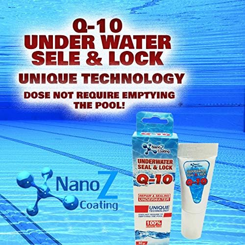 Nano Q10 Underwater Seal & Lock - Leak and Crack Repair Without Emptying The Pool, Reservoir, or Tank. Eco-Friendly Under Water Adhesive, Stays Flexible, Waterproof, and Chlorine Resistant (2.1 oz)