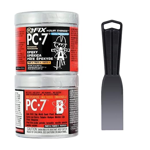 PC Products PC-7 Epoxy Adhesive Paste Kit with Applicator, Two-Part Heavy Duty, 1/2 lb in Two Cans, Charcoal Gray