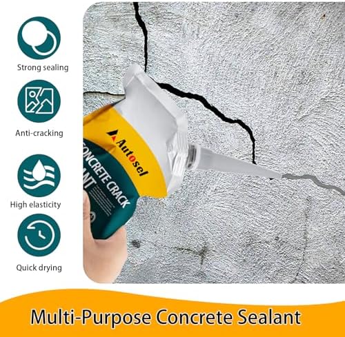Concrete Crack Filler, High Elasticity Cement Crack Repair Sealant, Self-Leveling Waterproof Caulking Glue for Driveways, Walkways, Patios, Outdoor Concrete Joint Repair-2 PCS