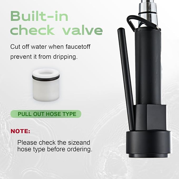 Pull Down Kitchen Faucet Replacement Head, 3-Mode Spray Head with Stream/Spray/Pause, High Pressure Anti-Clog Nozzle, Easy Installation, Universal Fit for Most Kitchen Faucets Matte Black