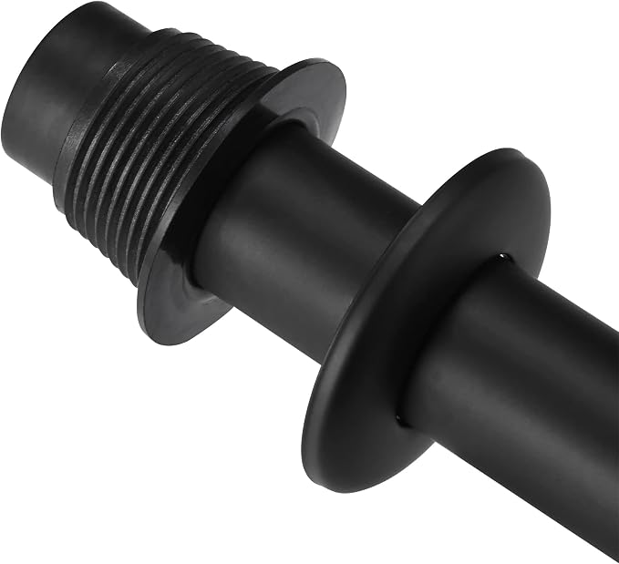 18 Gauge Solid Brass P-Trap 1 1/4” OD, Heavy Duty Brass Tubular J Bend Pipe Connector, Decorative Bathroom Basin Sink Waste Trap Drain Kit with Flange and Gasket Washers, Matte Black