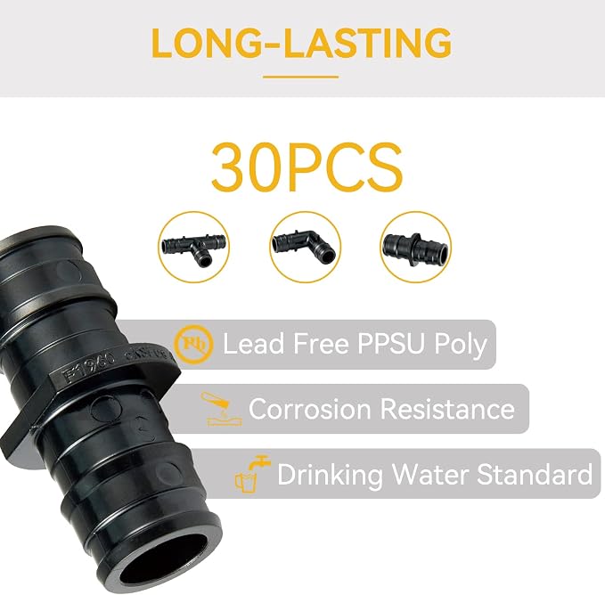 30Set GUOFIS 3/4"PEX-A Expansion Poly PPSU Fitting