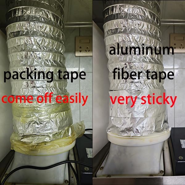Silver Aluminum Foil Tape 6in x 66ft High Temperature Adhesive Muffler Tape Heat Shield Blocking Tape for HVAC/Air Conditioning Pipe/Car Exhaust Pipe
