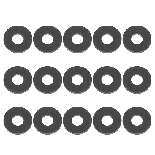 PATIKIL M4 Silicone Flat Washer, 15 Pcs 4mm ID 9mm OD Plain Washer Grommets O-Ring Sealing Gasket Spacer for Faucet Pipe Water Hose Shower Door Handles, Black