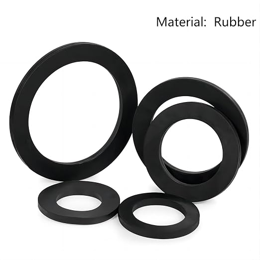 Qrity 6 PCS Rubber Washer, Flat Washer Gasket, Rubber O-Ring, Sealing Gasket Washers, OD 55mm, ID 41mm, for Sealing Joints and Pipes
