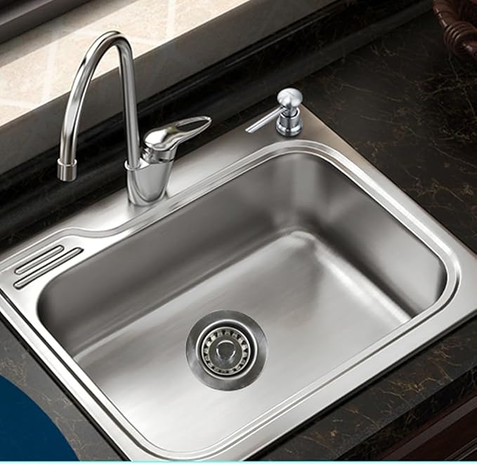 Talea 2.7 Inch Bowl Type Stainless Steel Sink Drain Assembly Kit With Overflow Connector For Kitchen SInk XJ230C002 (Without overflow pipe)