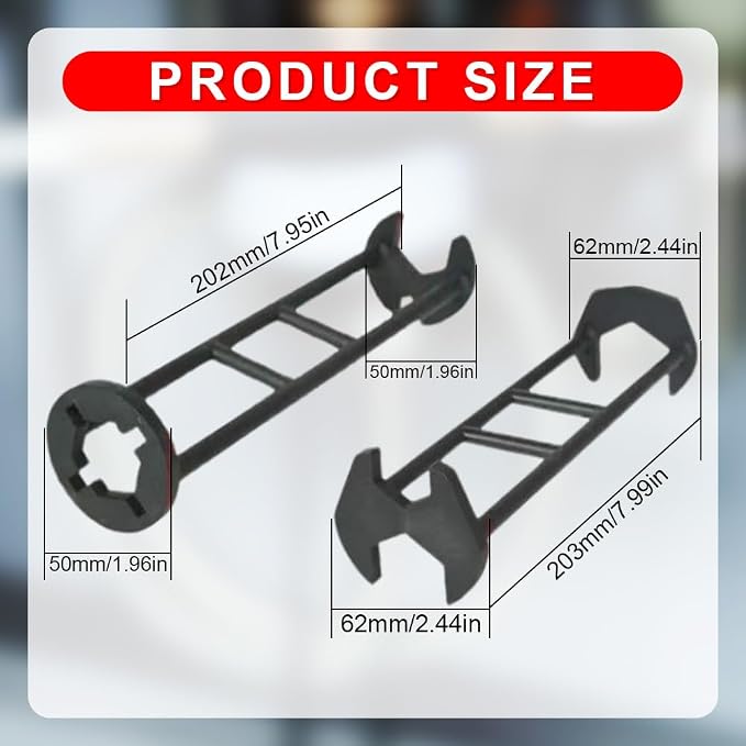 2 Pcs Multifunctional Sink Wrench, Basin Faucet Wrench, Plumbing Tools for Tight Spaces Kitchen Bathroom Home, Portable Installation Tool for Homeowners (A)