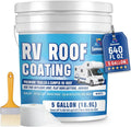 RV Roof Sealant 5 Gallon, White RV Roof Coating Kit, RV Roof Sealant White Waterproof Solar Reflective & Leak Repair for Trailers Campers Motorhomes