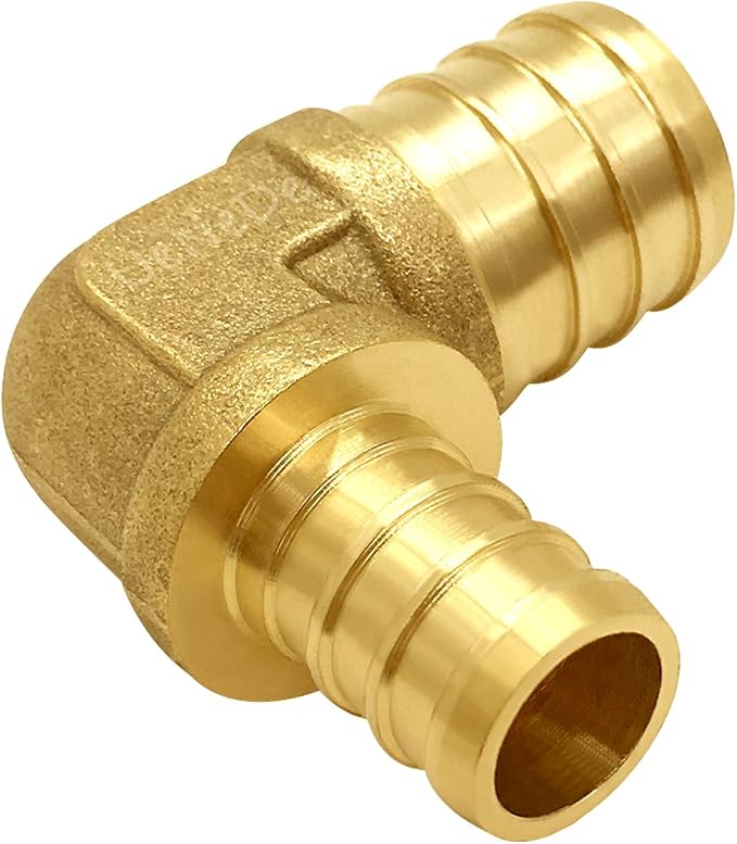 Uenede Brass 3/4 to 1/2 Inch PEX Coupling Crimp Pipe Tube Fitting Kit 15PCS | PEX-B LF Reducer Connector Straight*5 + Elbow*5 + Tee*5