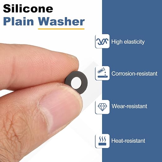 PATIKIL M3 Silicone Flat Washer, 15 Pcs 3mm ID 6mm OD Plain Washer Grommets O-Ring Sealing Gasket Spacer for Faucet Pipe Water Hose Shower Door Handles, Black