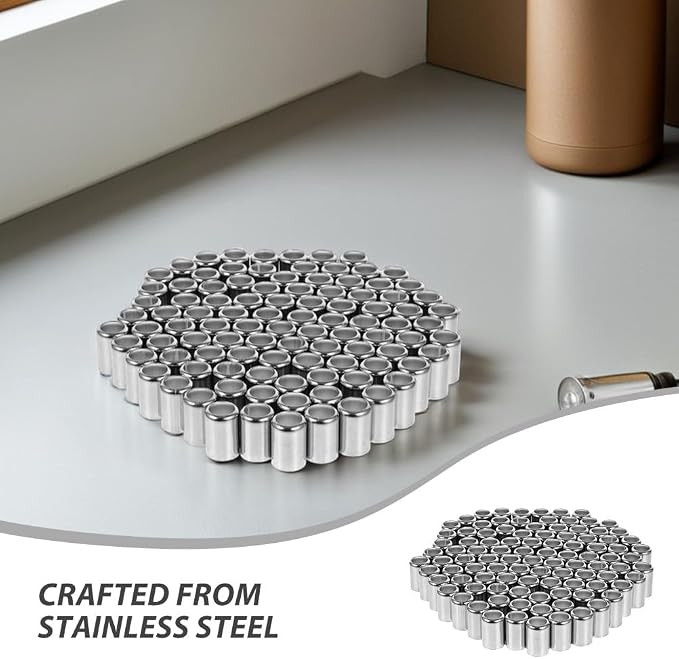 Mobestech 100Pcs Hydraulic Hose Fitting Ferrules Stainless Steel High Pressure Hose Sleeve Crimp Sleeves Pipe Couplings for Industrial and Household Repair