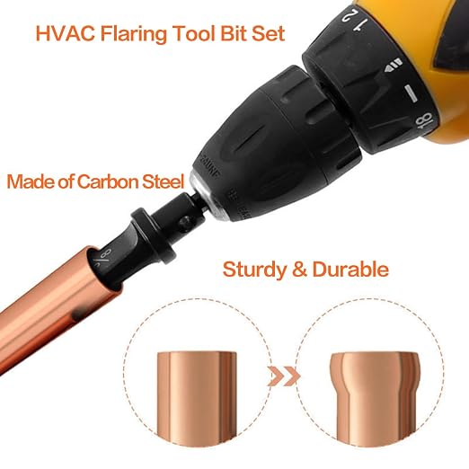 12PCS HVAC Swage Tool Copper Pipe Expander Set - Manual Swaging Tool Kit with Bit Holders, HVAC Hand Tools for Air Conditioner Copper Tubing 1/4'', 3/8'', 1/2'', 5/8'', 3/4'', 7/8''