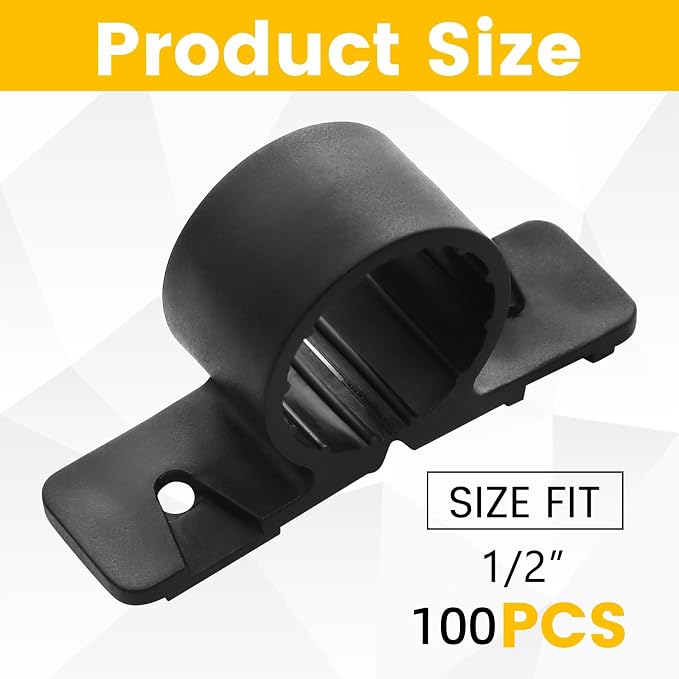 100 Pack Heavy-Duty Plastic Pipe Clamps 1/2 Inch Pipe Supports Suspension Clamp Pex Clamps for Pex, Copper, CPVC