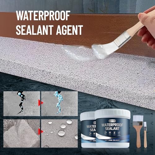Invisible Waterproof Agent, 2 * 10oz Transparent Invisible Sealant Set, Transparent Coating Agent, Anti-Leakage Sealant, Indoor Outdoor Repairing Leak Waterproof Adhesive