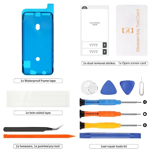 for iPhone 12 mini Lightning Charging Port Replacement Black Dock Connector Flex Cable Assembly with Waterproof Tape & Tool Kit A2176 A2398 A2400 A2399 (White)