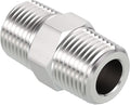 1/2" Male NPT to 1/2" Male NPT SUS304 Hex Nipple | Solid Male Pipe Adapter Hose Connectors for Pipe Repair, Bathroom Remodel, Tool Extensions, Compression, Irrigation