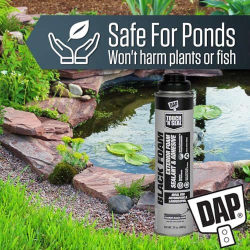 DAP Touch N Seal Black Spray Foam Sealant for RV, Pond, Waterfall & Landscape - UV Resistant, Class A Fire Rated, Waterproof, Polyurethane Adhesive with AWF PRO Gloves and Foam Gun (Pack of 6)