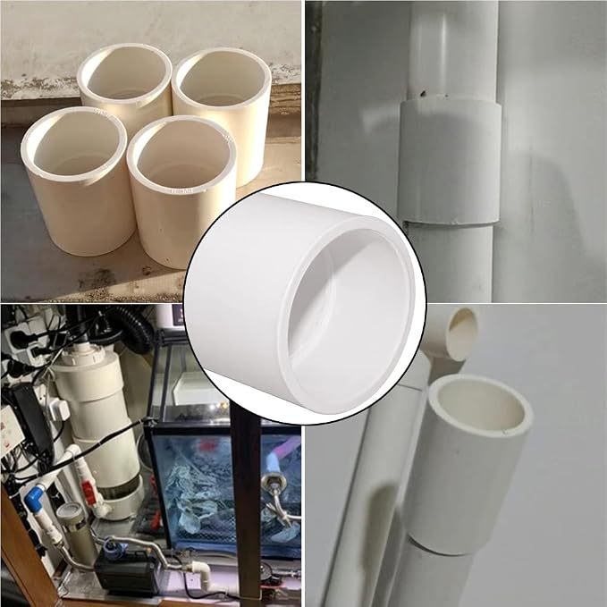 5PCS 2" PVC Pipe Coupling Slip (Socket x Socket) SCH40 White | Connector Adapter Pipe Fitting