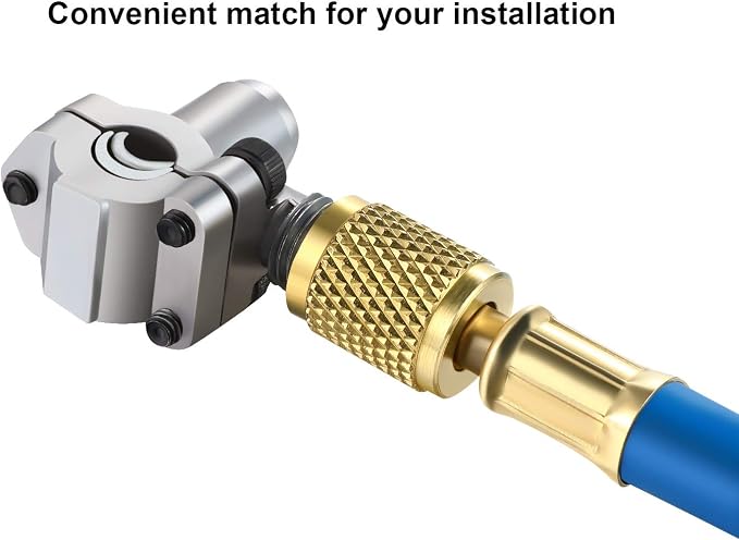 Mudder 2 Pack BPV31 Piercing Tap Valve Kits Compatible with 1/4, 5/16, 3/8 Inch Outer Diameter Pipes and R134A Air Conditioning Refrigerant Charging Hose with Gauge, Connect to R12/ R22 Port Only