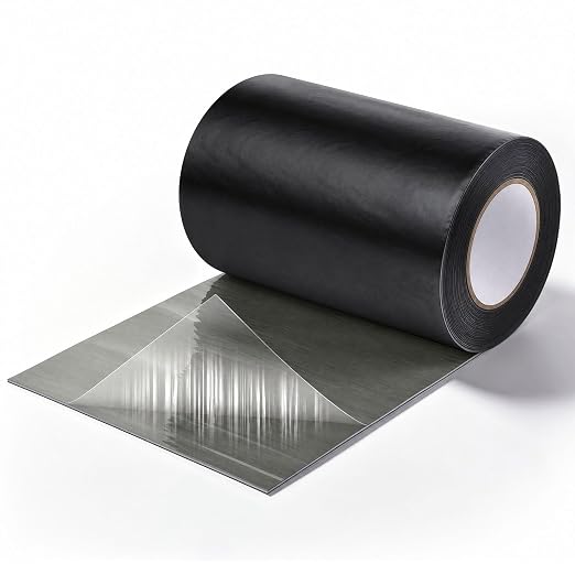 12" X 25' Roof Repair Tape, PE Waterproof Butyl Tape, 10-15yr Lifespan | Heavy Duty Roof Patch, Self Adhesive Weatherproof Flashing Tape Membrane, UV Resistant for Roof RV Pool Boat Pipe, 0.05"Thick