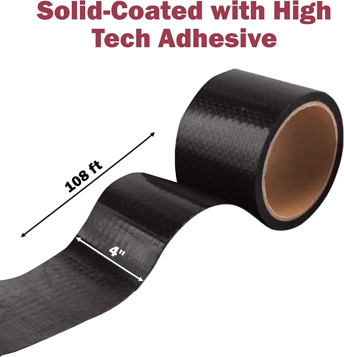 Lumintrail Flex Mend Mobile Home RV Underbelly Pan Bottom Board Repair Tape | 4" x 108' | Permanent Adhesive Patch Repair For Mobile Homes, RV, Vapor Barrier | with a Lumintrail Keychain Light