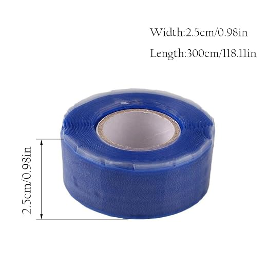 SKYPRO 2 Rolls Self Fusing Silicone Tape 0.98 inch x 9.84 ft Blue Waterproof Rescue Tape for Emergency Pipeline Plumbing Repair Cable Winding Insulating